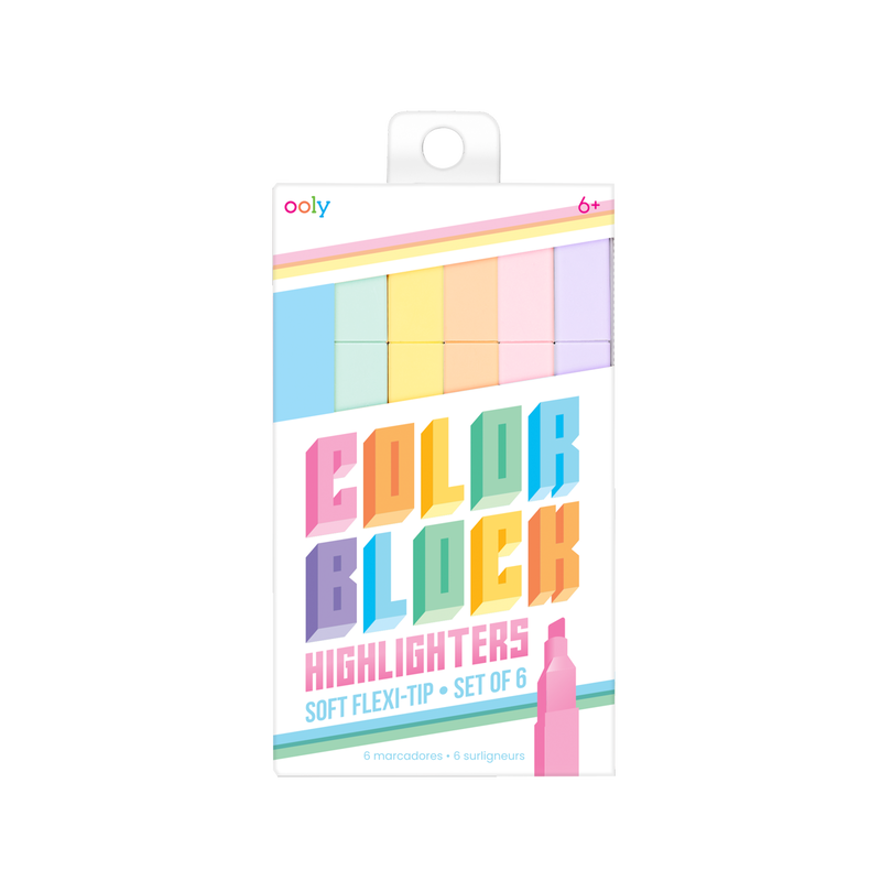 Pastelowe Zakreślacze Color Block – opakowanie z 6 zakreślaczami